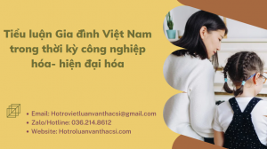 Tiểu luận Gia đình Việt Nam trong thời kỳ công nghiệp hóa- hiện đại hóa