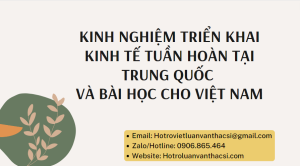 Kinh nghiệm triển khai kinh tế tuần hoàn tại Trung Quốc và bài học cho Việt Nam