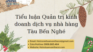 Tiểu luận Quản trị kinh doanh dịch vụ nhà hàng Tàu Bến Nghé