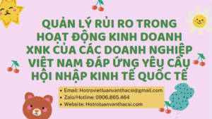 Luận văn: giải pháp nâng cao hiệu quả quản lý rủi ro xuất nhập khẩu