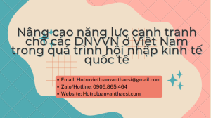 Luận văn Giải pháp quá trình cạnh tranh hội nhập kinh tế quốc tế ở doanh nghiệp Việt Nam