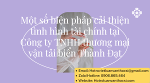 Khóa luận thực trạng tình hình tài chính tại Công ty vận tải biển Thành Đạt