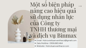 Khóa luận: Giải pháp nâng cao hiệu quả sử dụng nguồn nhân lực
